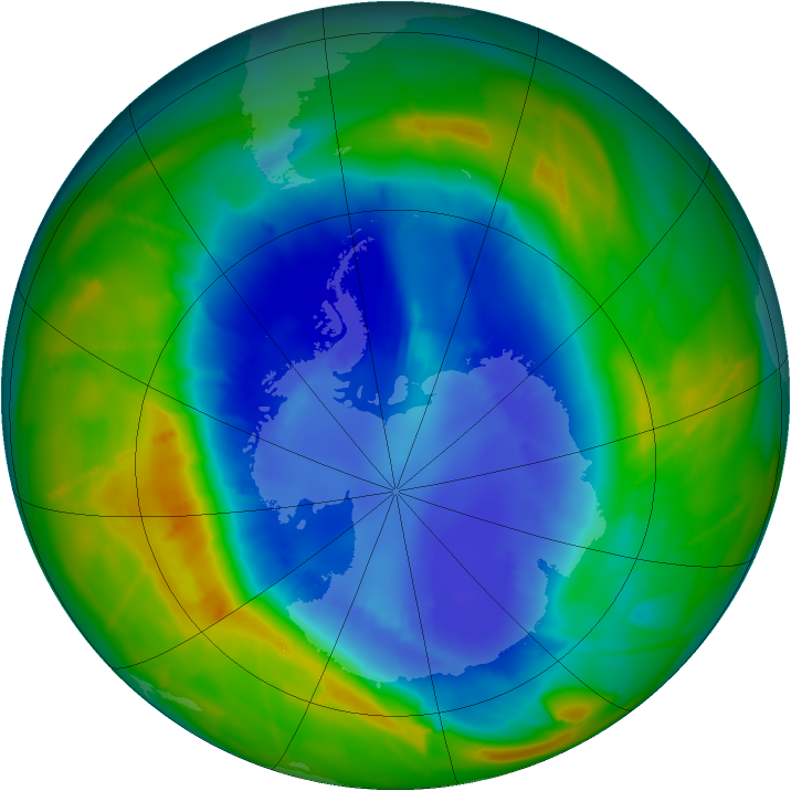 Antarctic ozone map for 06 September 2010